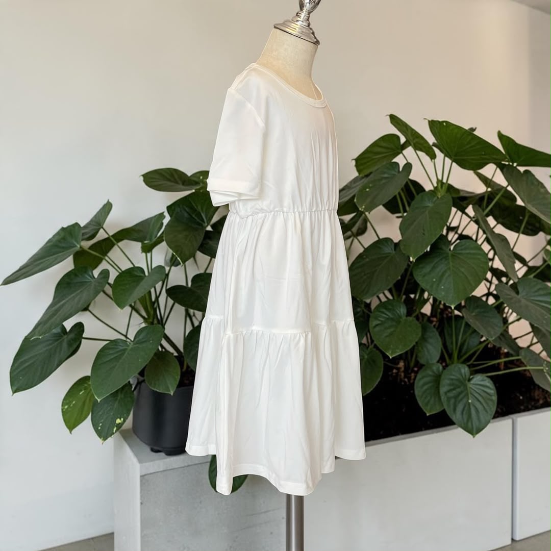 Long straight white dress